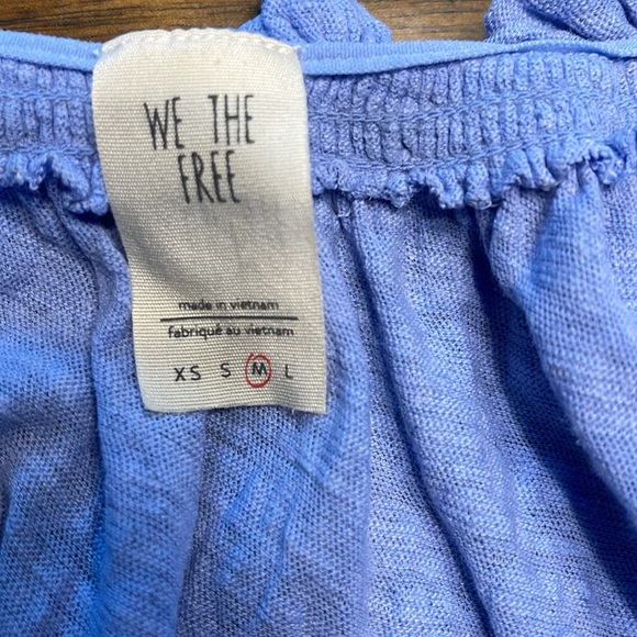 We the Free light blue off shoulder boho top size M - Picture 6 of 9